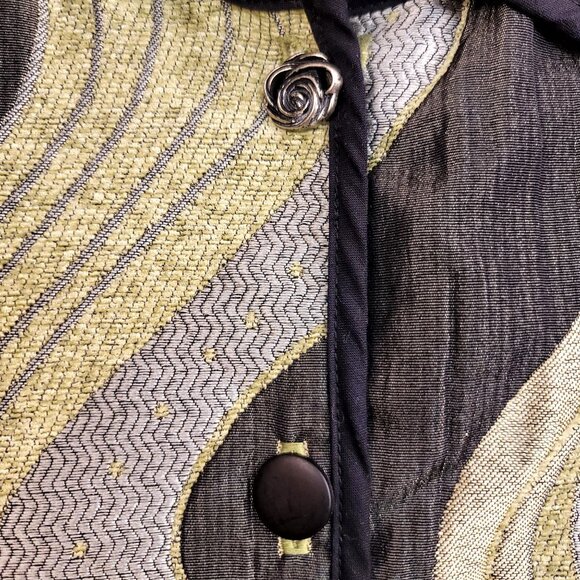 Winding River Womens Tapestry Wave Pattern Boho Artsy 90's  Jacket XL Sage USA - Picture 3 of 11